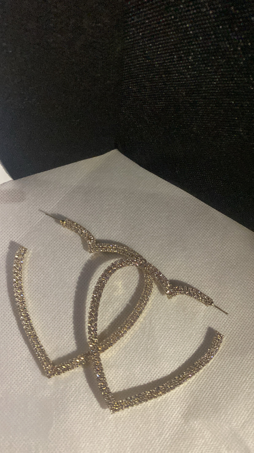 Heart of diamonds earrings