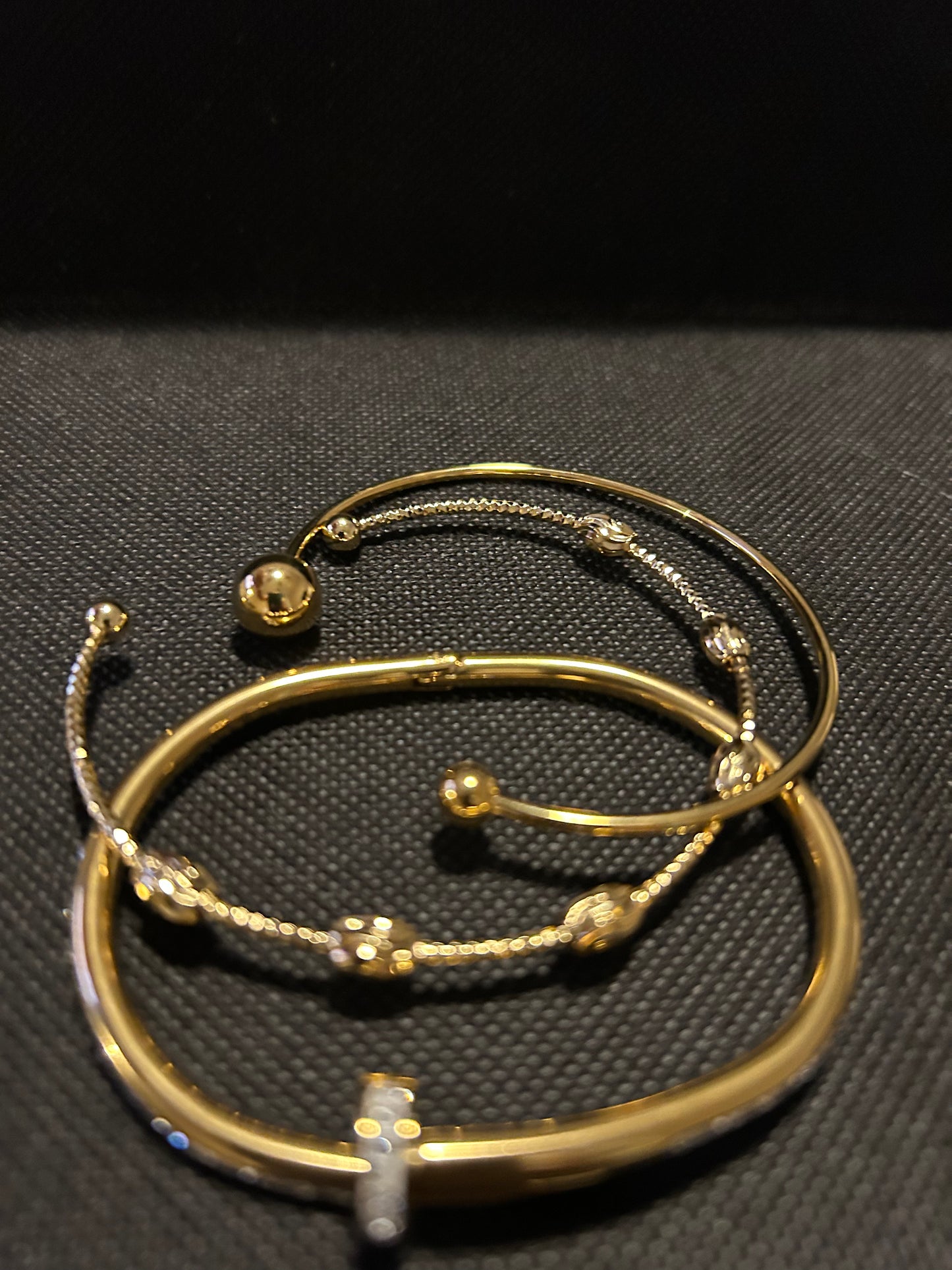 Gold nail stack bracelet